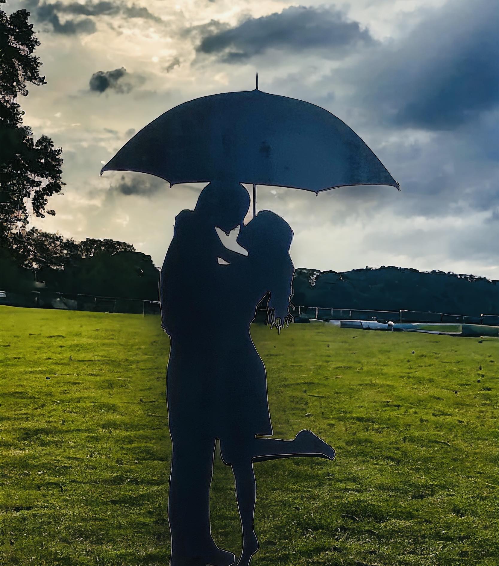 Loved Up Couple Garden Stake