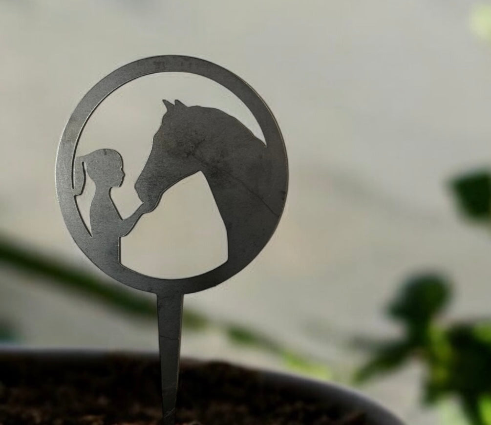 Horse and Girl Circle Pot Pal
