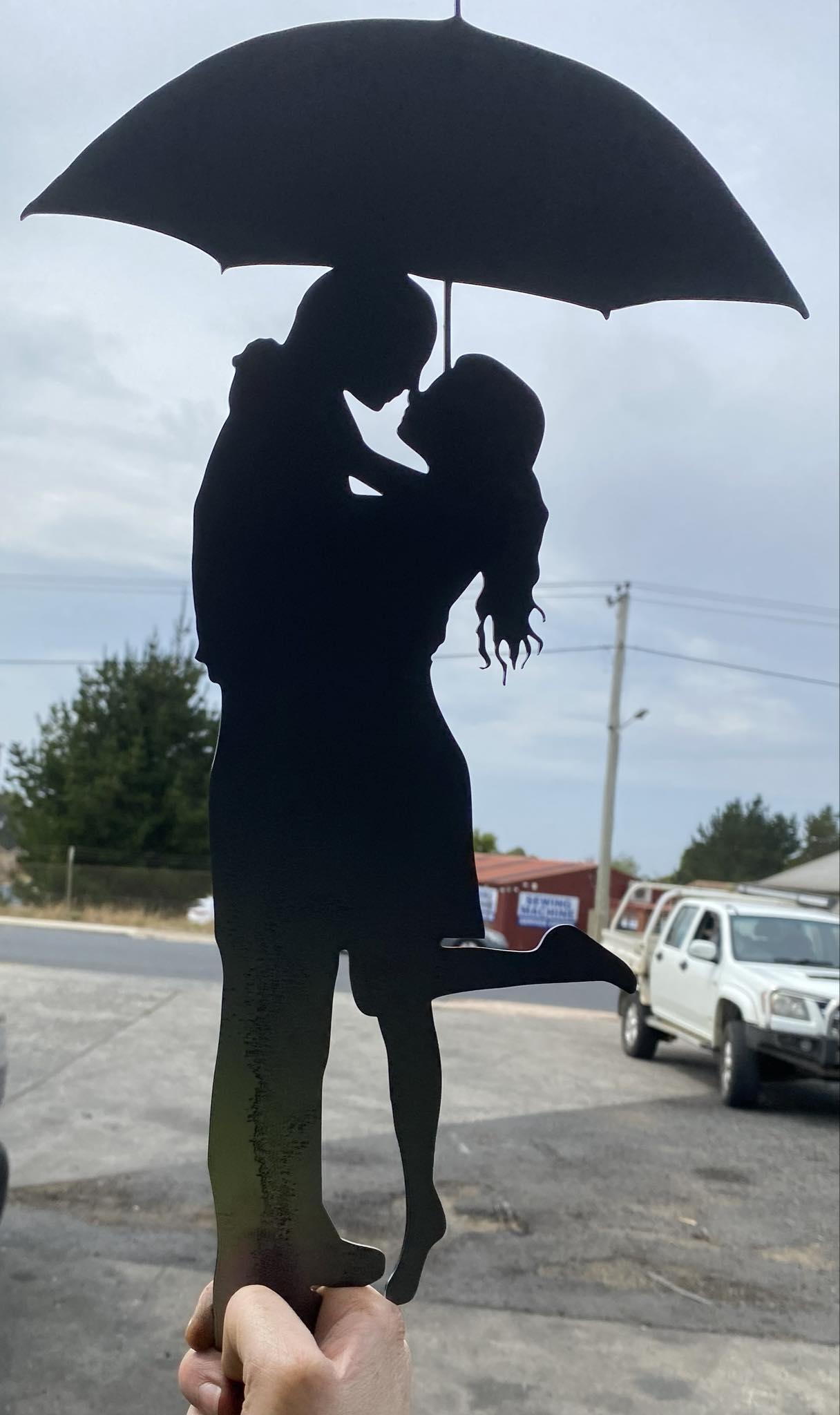 Loved Up Couple Garden Stake